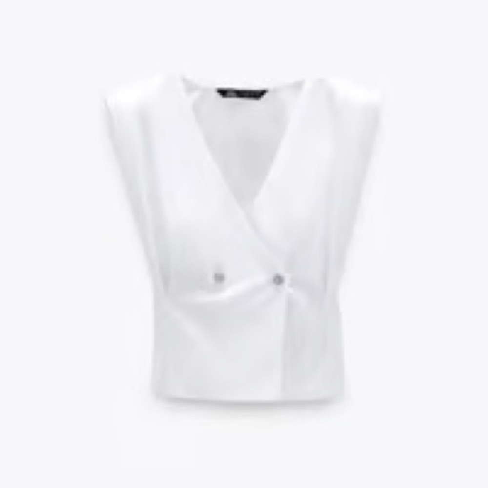 Zara White Poplin Blouse